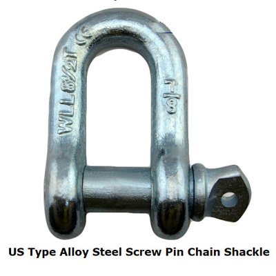 Aço de liga galvanizado 1/4 de polegada Pin Chain Shackles do parafuso ISO9001